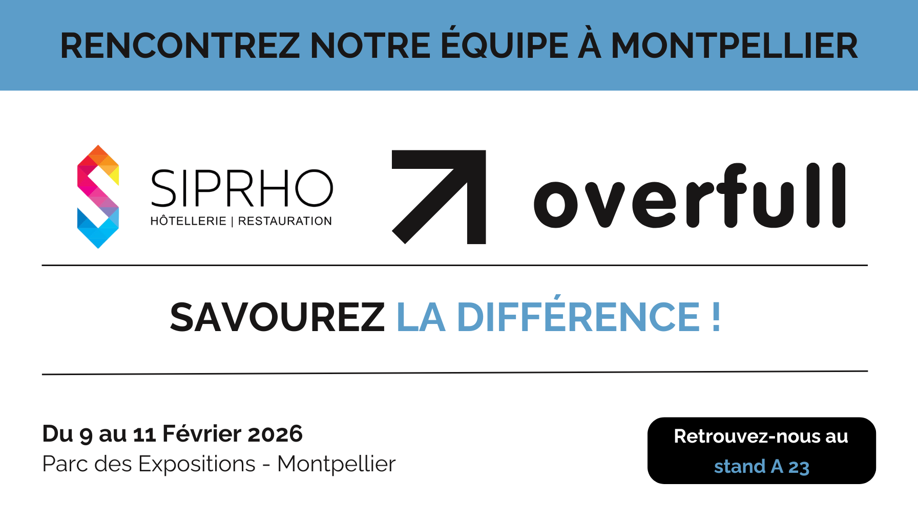 Overfull au salon SIPRHO du 9 au 11 Février 2026 à Montpellier