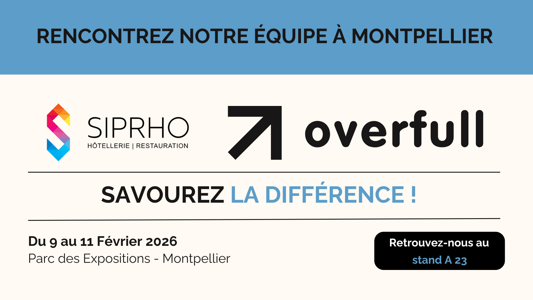 Overfull au salon SIPRHO du 9 au 11 Février 2026 à Montpellier